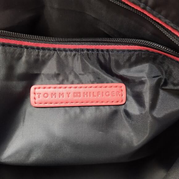 Tommy Hilfiger Gray Nylon Top Handle Zipper Closure Backpack